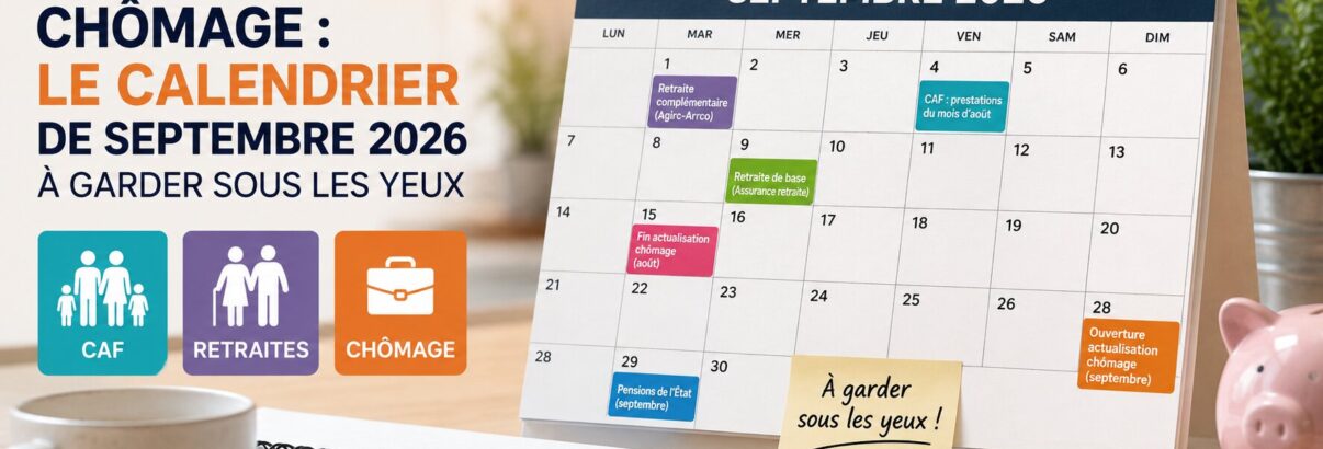 CAF, retraites, chômage : le calendrier de septembre 2026 à garder sous les yeux