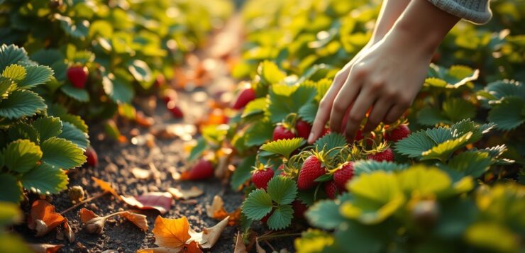 Fraisiers en octobre : le geste indispensable à faire maintenant pour récolter plus de fraises l&rsquo;année prochaine