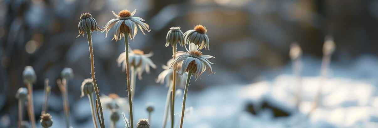 Ces fleurs fanées que vous vous apprêtez à couper méritent peut-être de rester en place tout l'hiver