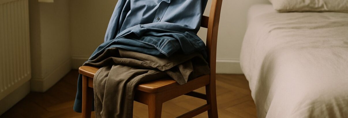 La chaise qui recueille vos vêtements après le travail : un geste humain bien plus complexe qu'il n'y paraît