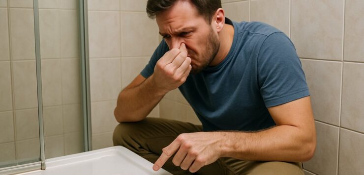 Une odeur remonte de la douche peu utilisée : les vérifications simples avant d’acheter un déboucheur