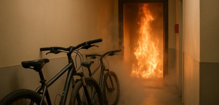 Vélos dans les parties communes : en cas d’incendie, les conséquences peuvent être bien plus lourdes qu’on ne l’imagine